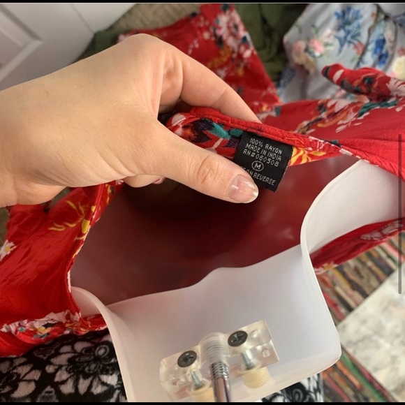 Angie Floral Print V Neck High Low Dress medium - Picture 3 of 5